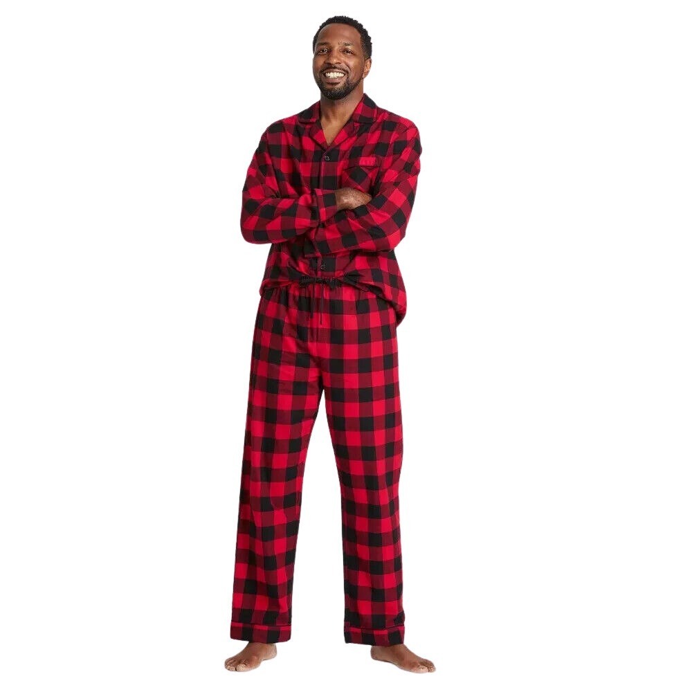Wondershop Men's 2-piece Family Sleep Set Red Buffalo‎ Check Sz Large